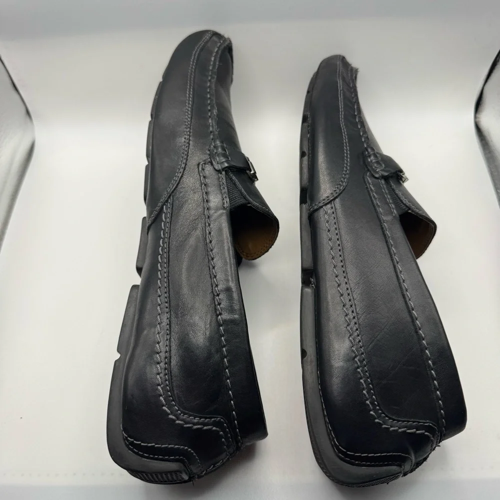 Clark’s Men's Black Leather Loafers Slip-On Dress‎ Loafers Black Size 11.5